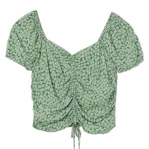 H&M Floral Print Puff Sleeve Top Size Small